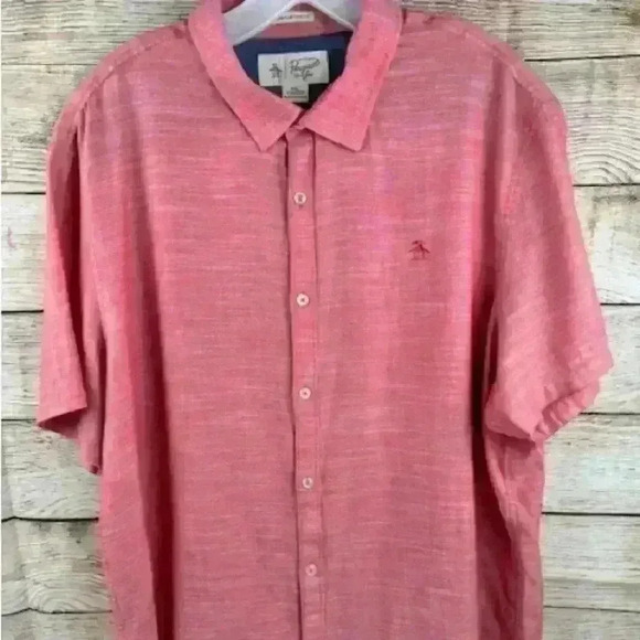 Original Penguin Mens Button Down Short Sleeve Shirt size XXL - Picture 1 of 4
